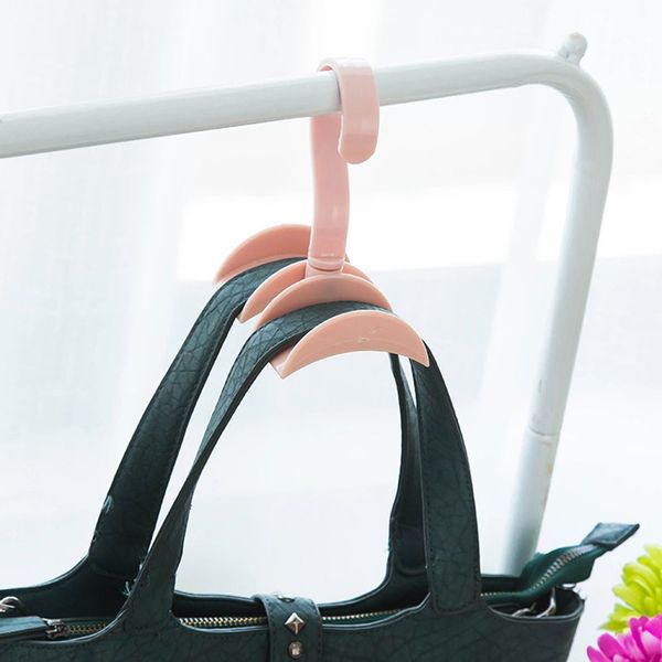 

360 degrees rotated 1 hooks plastic handbag clothes ties bag holder shelf hanger hanging rack storage organizer hooks
