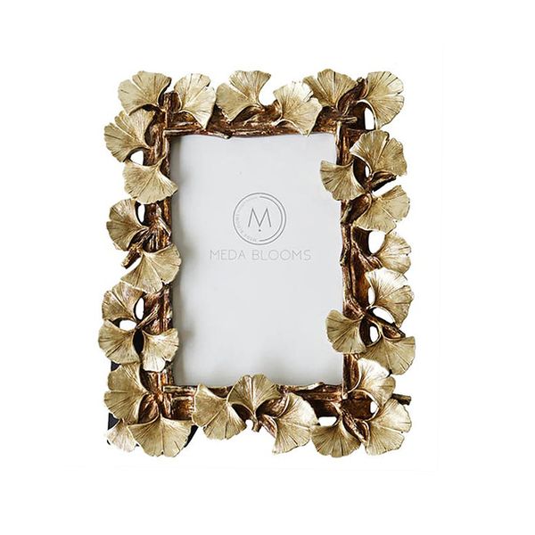 

eleg-resin retro frame golden ginkgo leaf p frame home decorations