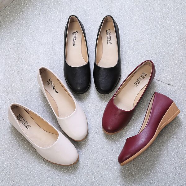 

women pumps pointed toe slip-on wedding party shoes ladies office outdoor pumps summer solid lazy shoes sandals, Black