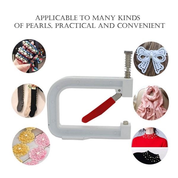 

diy manual beading machine cloth bag garment bead fixed tool household sewing products no hole pearl fixing attach tools, Black