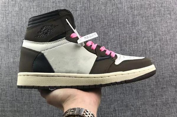

2019 christmas designer quality 1 high og travis scotts cactus jack suede dark mocha ts sp 3m basketball shoes men women 1s sneakers, White;red
