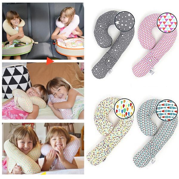

seat belt with neck pillow supporting travel pillow car u-shaped cotton neck for children