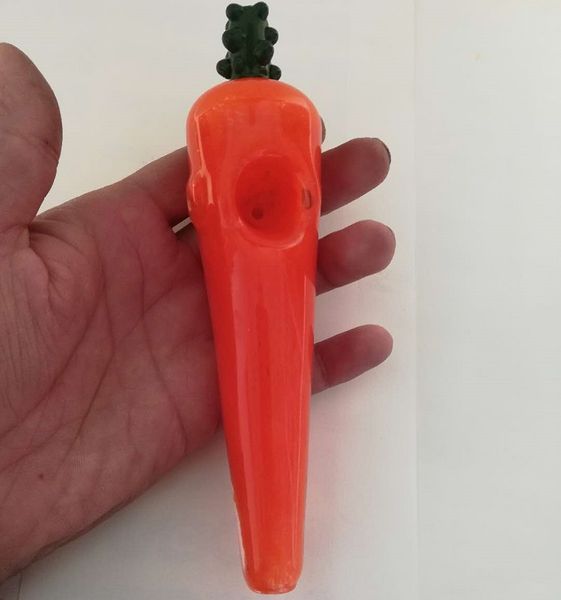 Tubo di vetro di carota all'ingrosso Bruciatore di olio di vetro Pyrex rosso Tubo di fumo di vetro secco di erbe 18 cm Accessori per fumatori fatti a mano lunghi DHL libero