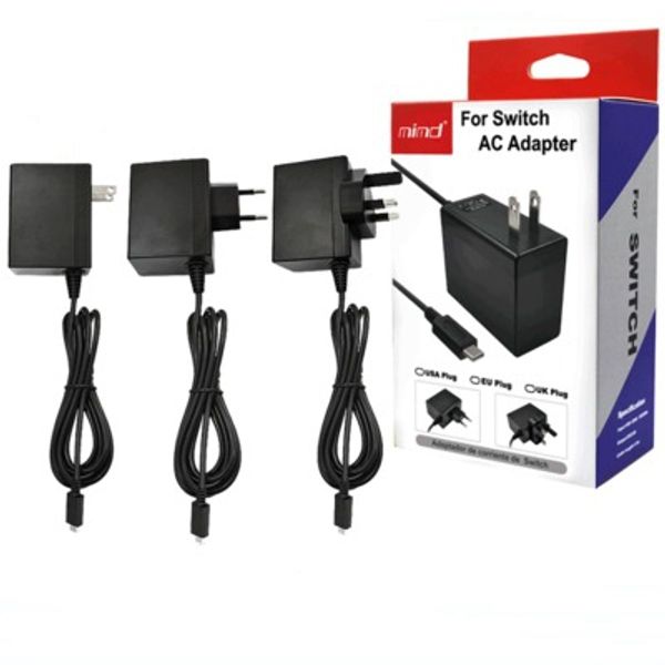

home travel wall ac adapter charger switch charger for nintendo switch ns game adapter 5v 2.4a us eu uk plug usb type c charging port