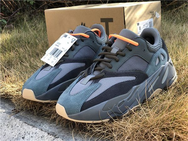 

2019 new authentic originals 700 teal blue static wave runner solid grey kanye west fw2499 men women running shoes sports sneakers with box, Black