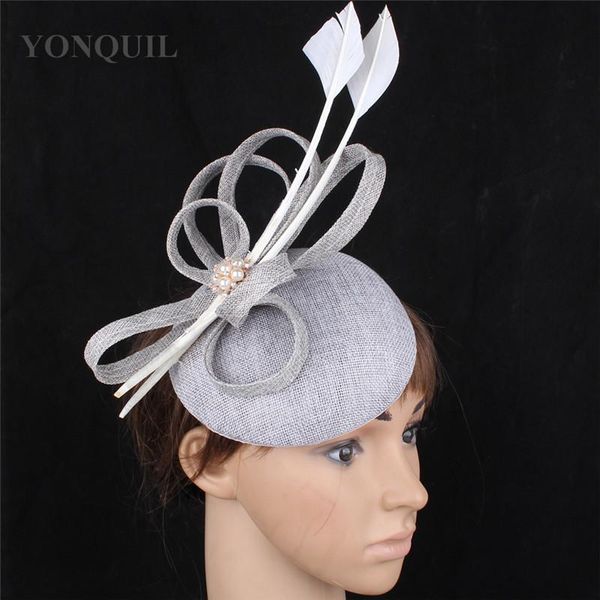 

women party hats sinamay wedding fascinators elegant ladies race tea headpiece liene hair accessories derby fedora hats syf465 xpxze, White