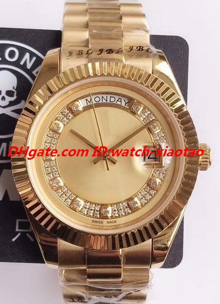 

Luxury Watch Mens II 18k Yellow Gold Diamonds Dial ETA 2836 Movement 41mm Automatic Fashion Men's Watches Wristwatch