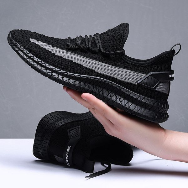 

men's summer influx of new korean men's casual shoes, sport shoes, fashion wild deodorant breathable mesh, Black
