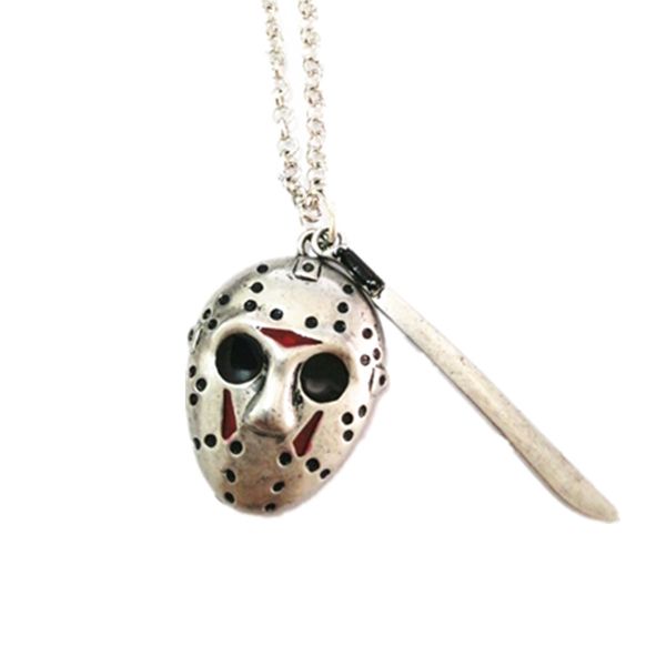 

friday the 13th jason voorhees mask horror necklace hrkffa0888, Silver