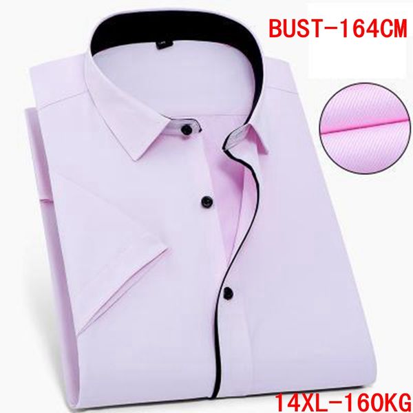 

men's short sleeve large shirt large size 10xl 11xl 12xl 13xl 14xl business office comfortable summer lapel light pink 8xl 9xl, White;black