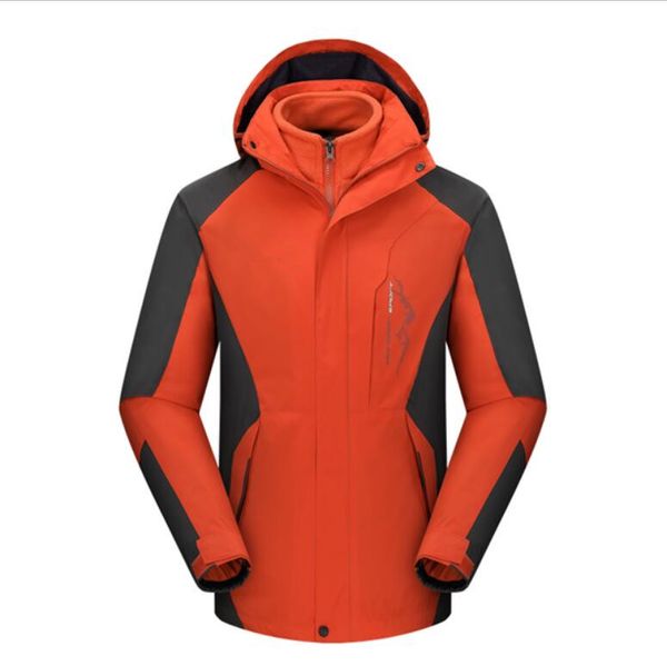 

2019 new lt8718 men winter brand waterproof jacket outdoor two piece set winter thicken sports snowboard climbing trekking jackets men, Black;brown