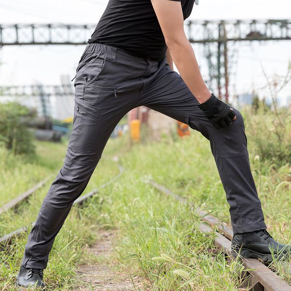

city tactical cargo pants men swat combat army trousers male casual many pockets stretch many pockets work pants, Black