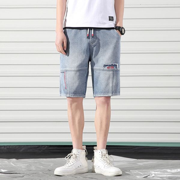 

ewq / men's wear 2020 spring summer fashion new shorts loose directly denim trousers tide knee length pants casual male 9y15905, Blue