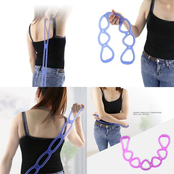 

silicone yoga belts arm leg pilates pull rope 7 ring yoga fitness stretch resistance band fitness body building exercise tool