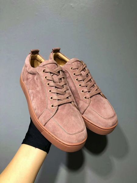 

низкий топ фард замши rantulow orlato покроя обувь низкая верхний мужские кроссовки с красной подошвой идеальный дизайнерских брендов уличны, Black