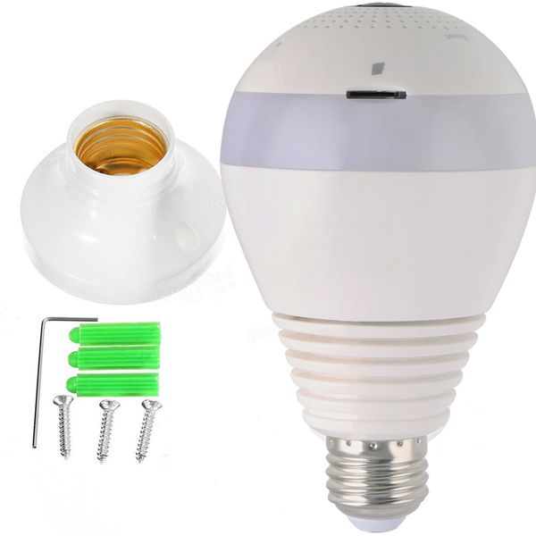 

anspo 1080p/960p wifi panoramic led bulb cameras 360Â° home security camera system wireless ip cctv 3d fisheye baby monitor