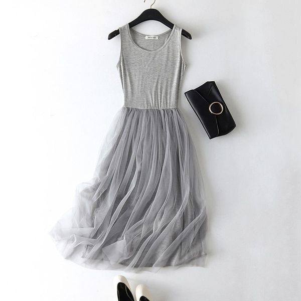 

casual dresses dress women vestidos spaghetti strap sleeveless lace tank female modal elegant party for q1114, Black;gray