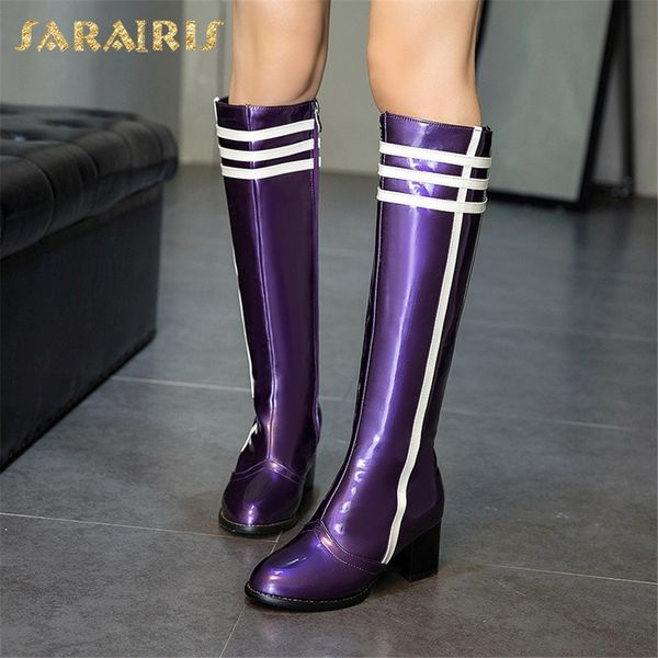 

sarairis 2018 plus size 34-48 fashion winter shoes woman boots women waterproof knee high boots woman shoes, Black