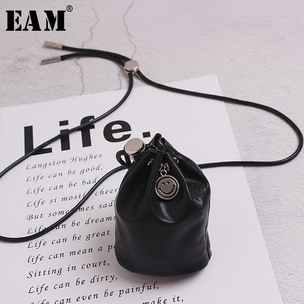 

eam] women black mini-bag split joint pu leather necklace new temperament fashion tide all-match spring autumn 2020 19a-a497, Silver