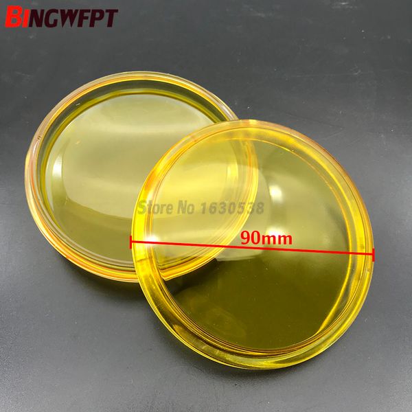 2 pcs diâmetro 90mm luminárias de nevoeiro luzes amarelo vidro temperado vidro anti-neblina para honda cr-v crb accord insight crosstour piloto 607 3008 mpv