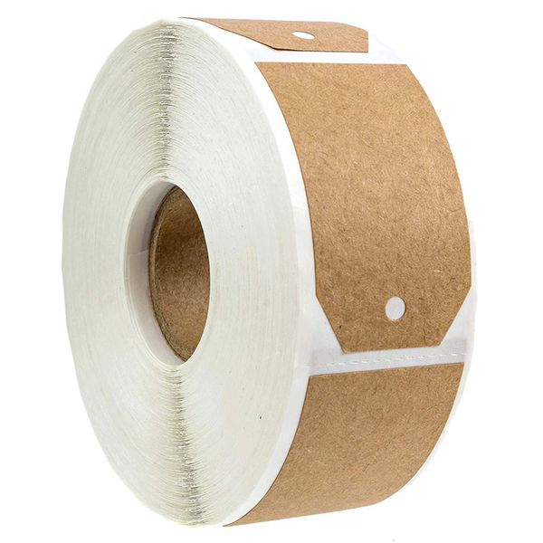 

1.15 inchx2 inch kraft gift tag stickers / 300 labels per roll/permanent adhesive