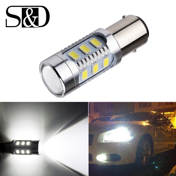 

1157 bay15d led car bulbs 12 smd samsung chip 5630 cree chips high power lamp 21/5w rear lights source parking white 12v d015