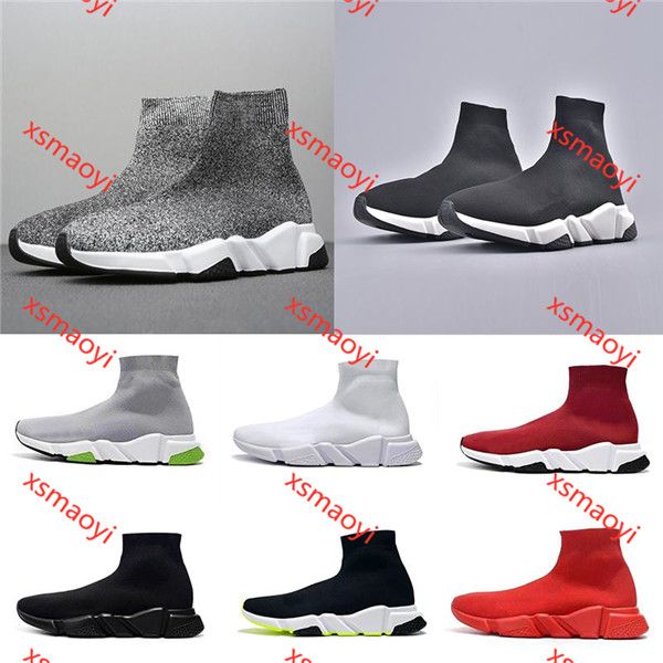 

new designer sneakers speed runner fashion shoes hococal sock triple black boots red flat trainer men women casual shoes sport, Black;red
