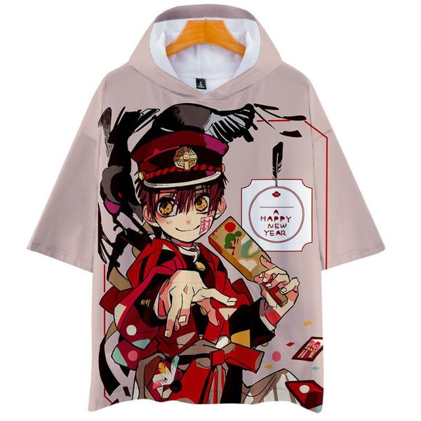

japanese harajuku hooded t shirt anime toilet bound hanako kun tshirt for men women kid clothing summer cute kawaii tee, White;black