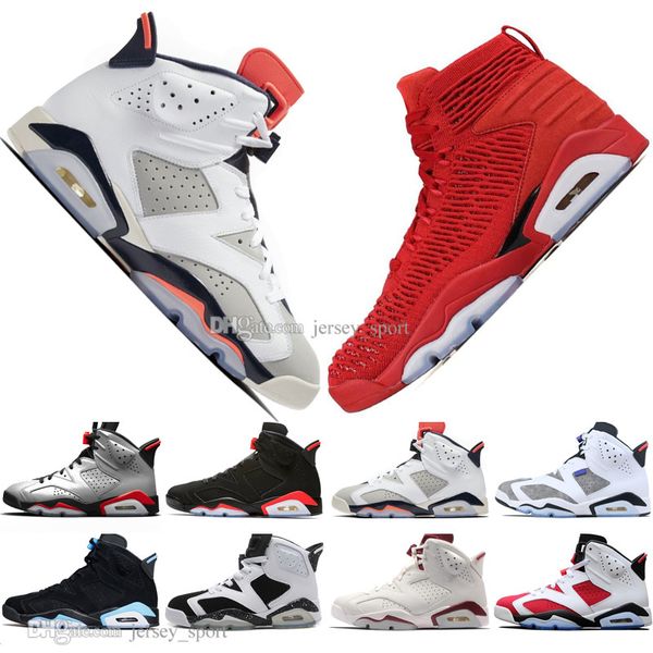 

new 2019 infrared bred vi 6 6s mens basketball shoes 3m reflective maroon alternate hare olympic men sports sneakers designer trainers, White;red