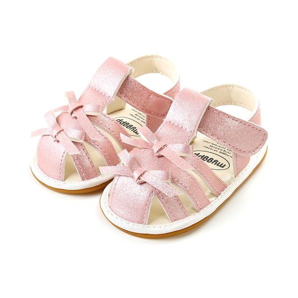 

sandals 0-18m infant baby leather anti-slip rubber sole flats slippers born summer crib shoes first walkers, Black;red