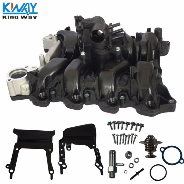 

king way- upper engine intake manifold w/ thermostat & gaskets kit for e150 e250 4.6l