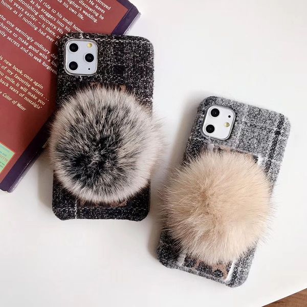 

подходит для iphone xr xs max 6s 7 8plus pu надувной мяч лиса бархат мобильный телефон случае теплый мобильный телефон случае для нового iph