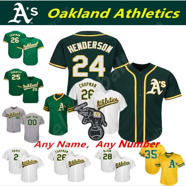 

Athletics Jerseys Oakland Matt Chapman Rickey Henderson Davis Olson Treinen Marcus Semien Triggs Jackson Jose Canseco Pinder Powell Laureano