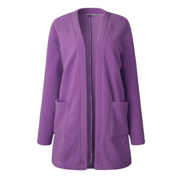 

new style personality autumn and winter fashion cardigan pocket long sleeve blouse sweater 100151, Black