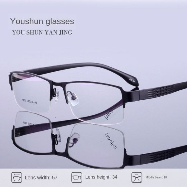 

metal alloy frame 16003 myopia large frame myopia glasses men's glasses, Silver