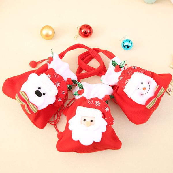 

christmas gift drawstring bag snowman festival gift candy handbag creative