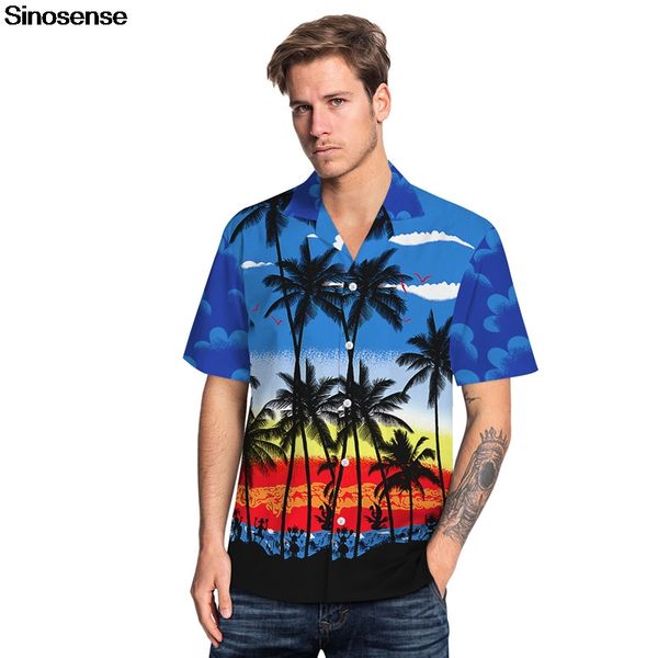 

men's loose holiday vocation summer hawaiian shirt beach aloha party camp shirt 3d printed button down short sleeve casual, White;black