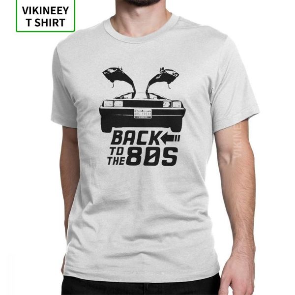 

назад к 80-тис delorean назад в будущее машина времени t мужская рубашка классический fit одежда смешные футболки crew neck cotton, White;black