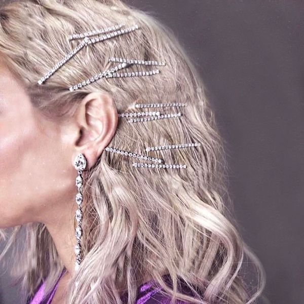 2019 Crystal Hair Pins Rhinestones Hair Clips One Word Barrette