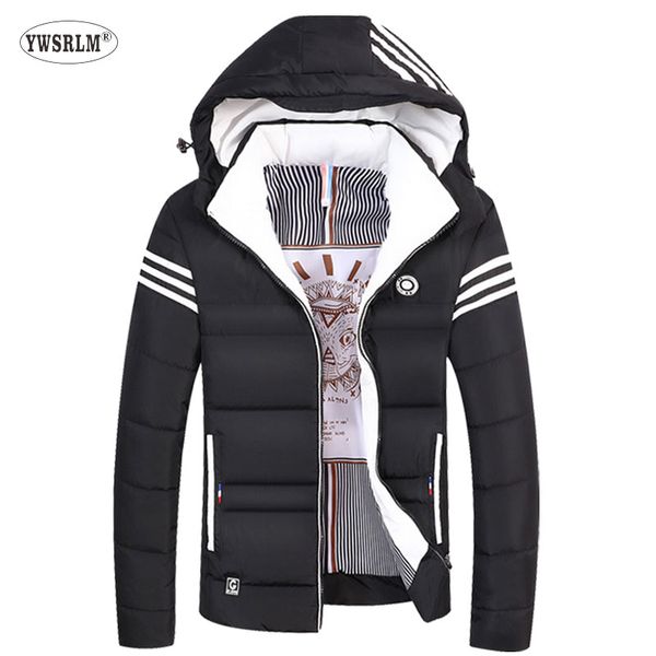 

ywsrlm2018 winter mens thick jacket coat male warm velvet fleece fur jackets parka men casual hooded outerwear parkas plus size, Black