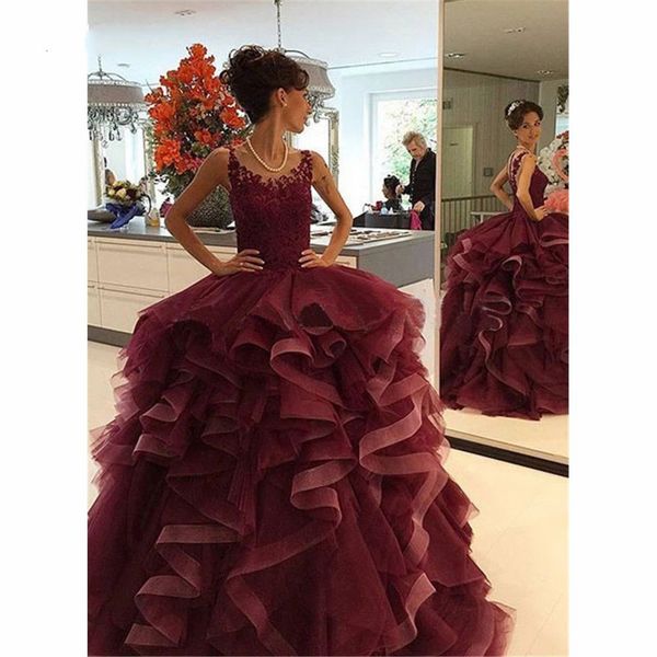 maroon ball gown