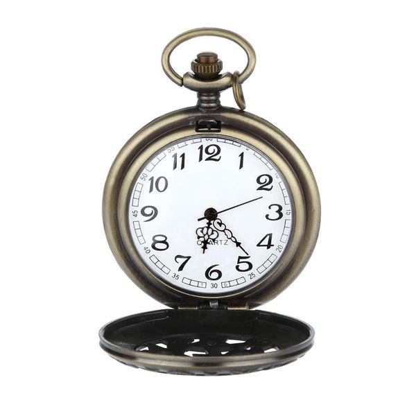 

classic large two-faced personalized pattern steampunk vintage quartz roman numerals pocket watch woman clock jewelry gift q, Slivery;golden