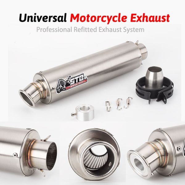 

motorcycle atv exhaust muffler pipe 445mm long type for akrapovic db killer slip on universal for yamaha tmax530 500 cbr