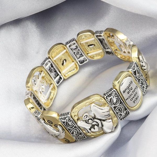 

guardian angel inspirational cross christian bracelet bangle cuff lovely religion charm bridal vintage statement gift graduation, Black