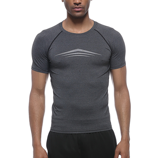 

taobo sport shirt men running t shirt men gym training clothing compression workout muscle t-shirt fitness tees, Black;blue