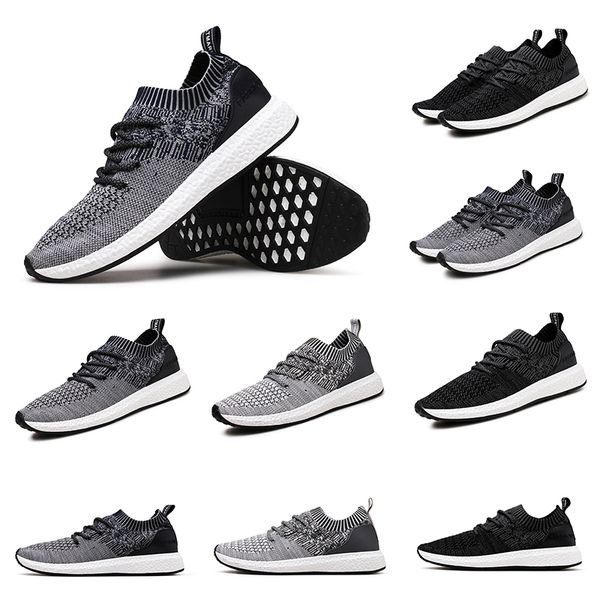 

2020 new arrival fashion flat sneakers mens women breathable running shoes black white grey non brand sports, White;red
