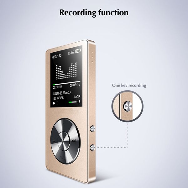 

doi8gb stereo music audio walkman long standby mp3 video player with fm record tf 1.8'' sport hifi lossless sound mp3 player