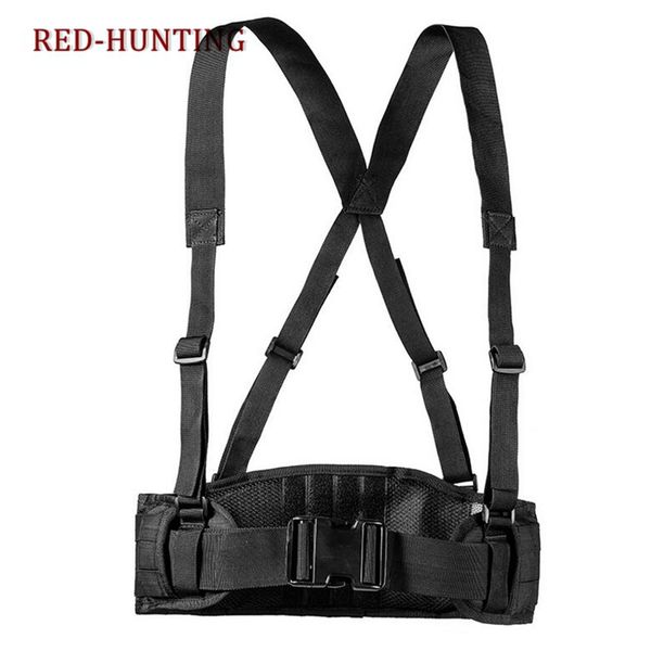 

adjustable soft padded belt men's army special tactical molle belt convenient combat waist support, Black;gray