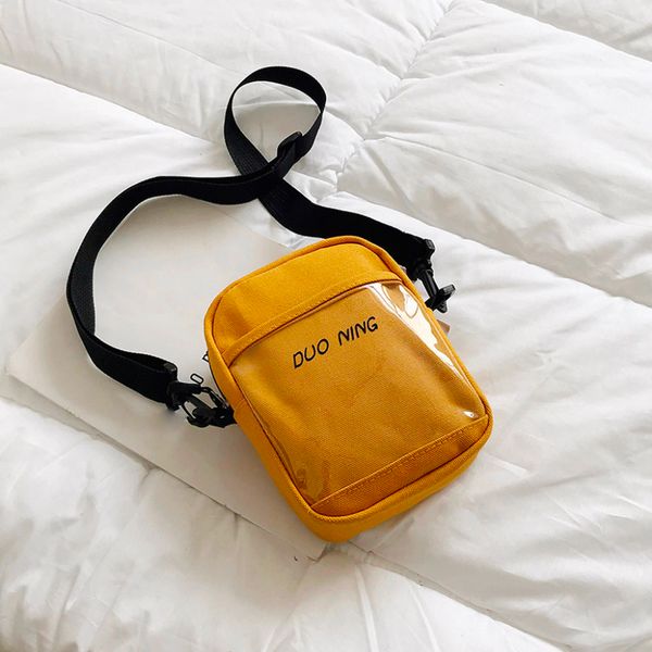 

mini canvas cross body bag women fashion transparent canvas shoulder bag 2019 ladies letter print small messenger bags #15