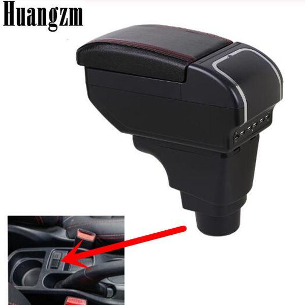 

car armrest for proton persona iriz dual layer pu leather rotatable large space center console storage box 9 usb interface
